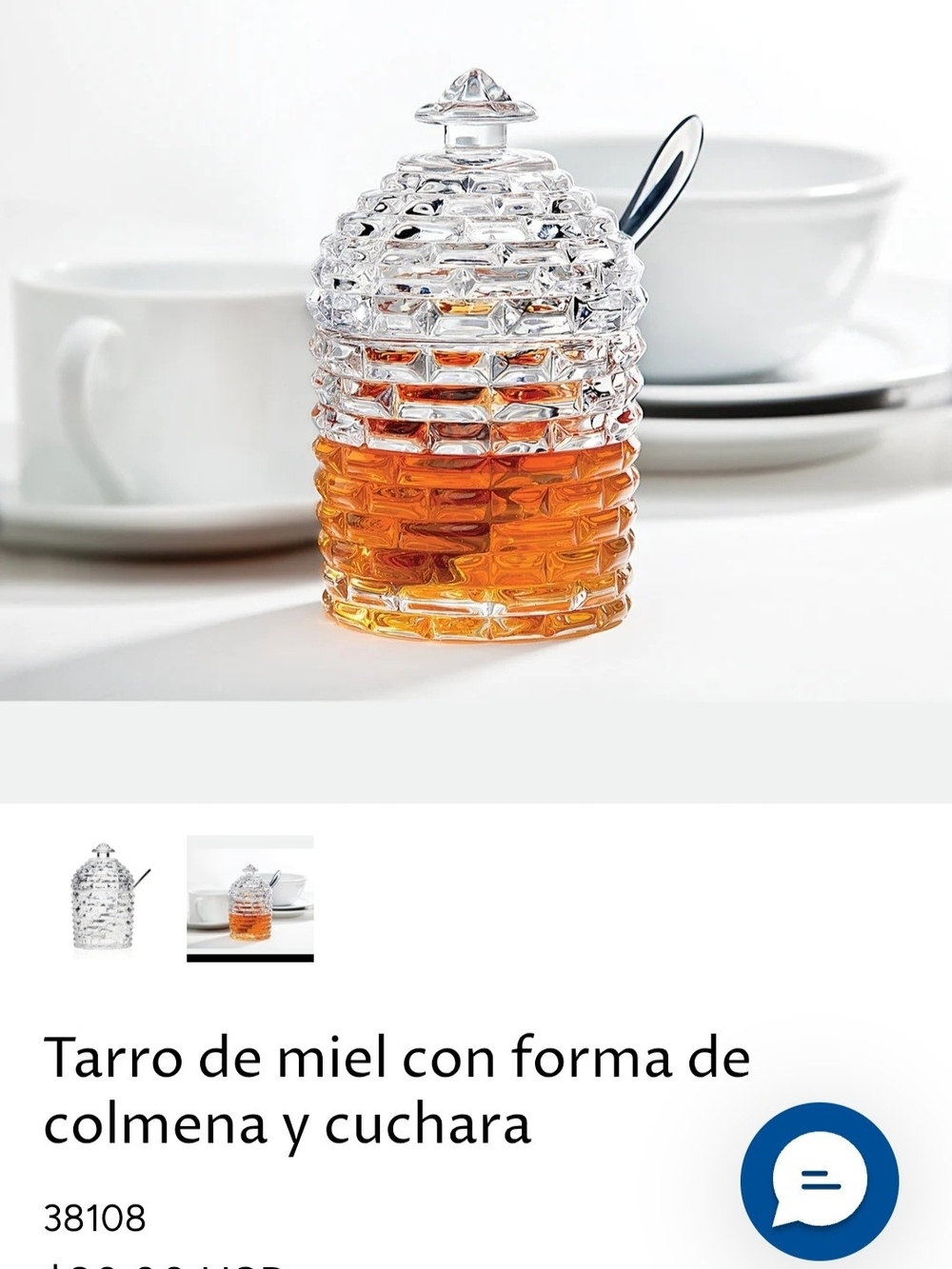 Godinger Glass Honey Jar with Spoon - Clear and Amber